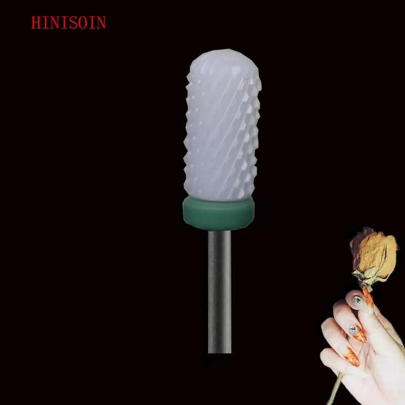 

10 pcs White Ceramic Nail Drill Bit - Smooth Top Bit