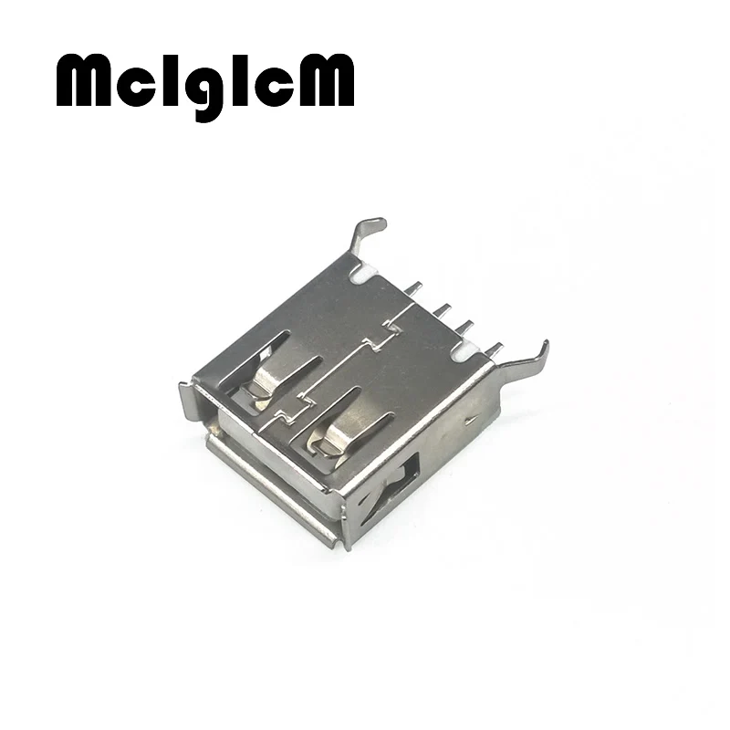 

USB 2.0 4 Pin A Type Female Socket USB Connector with Curly Mouth Straight Pin