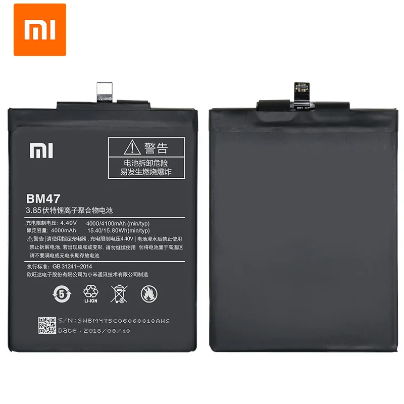 Аккумулятор Xiao Mi BM47 4100 мАч для Xiaomi Redmi 3S 3X Redmi 4X Redmi 3/3pro, высококачественные Сменные Аккумуляторы для телефонов