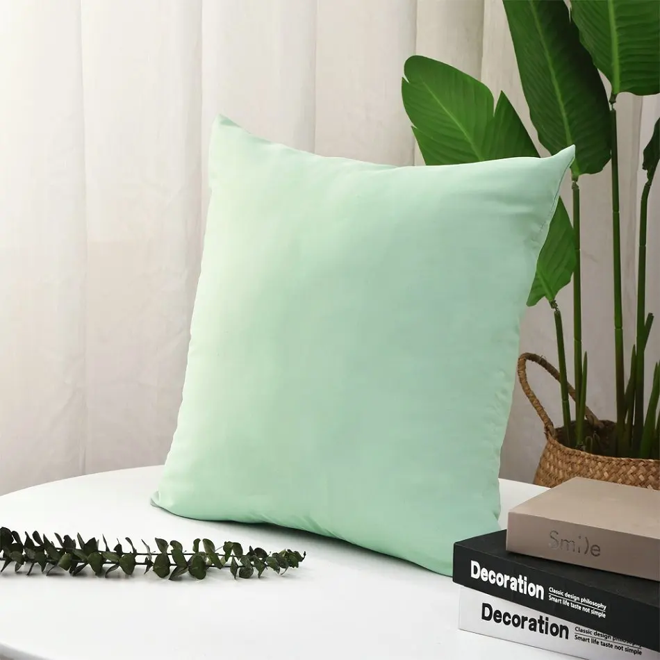 Mint Green Водонепроницаемый тканевый чехол на диванную подушку 30x50/40x40/45x45/40x60/50x50/55x55/60x60 см однотонный чехол на диванную подушку декоративный чехол - Цвет: Mint Green