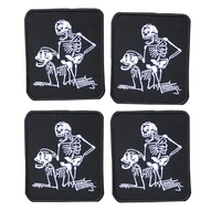 skull punk embroidery patch diy patch custom embroidery patches scary dead punk style patches stickers for jackets