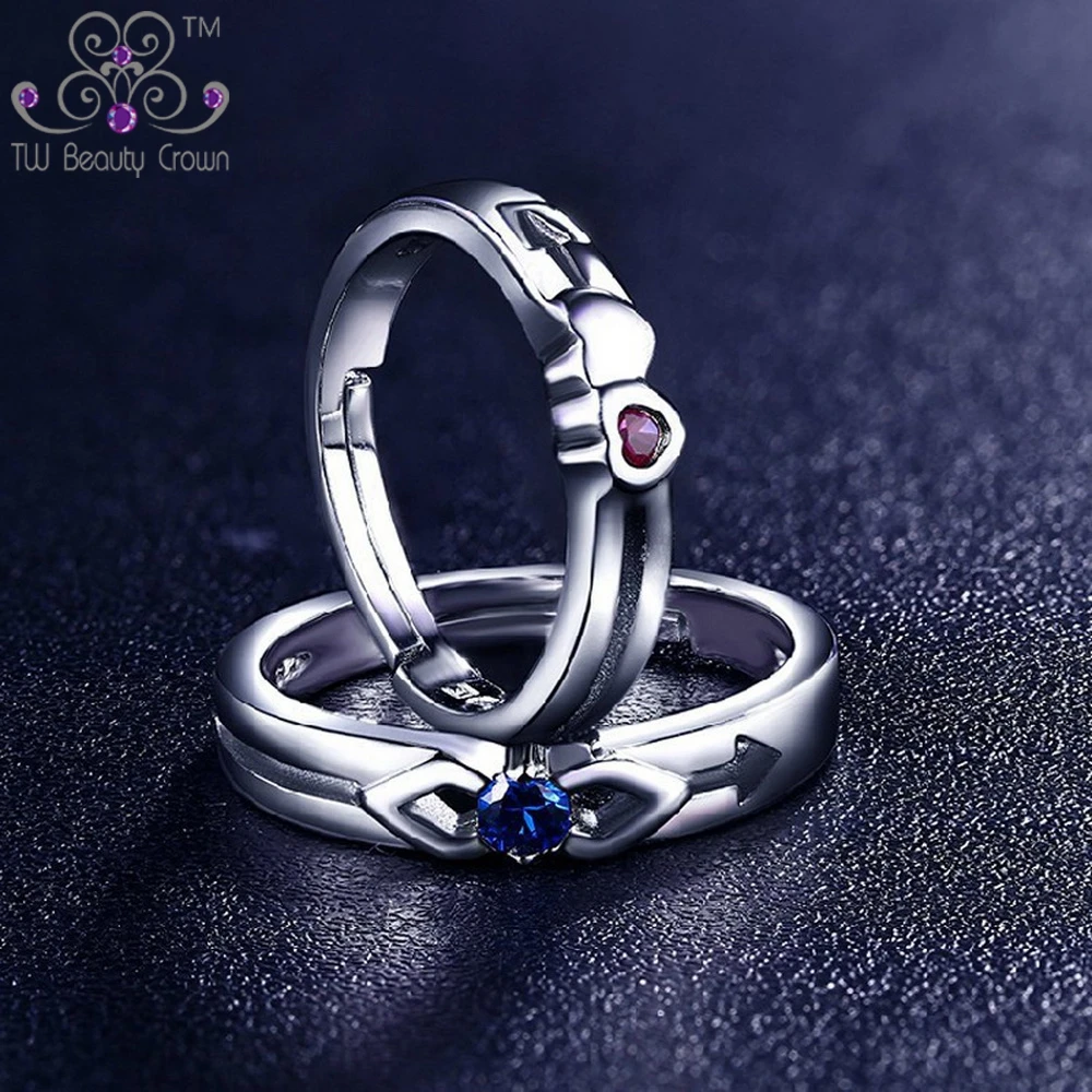 1 шт. Настоящее серебро 925 пробы женские и мужские натуральный красный синий