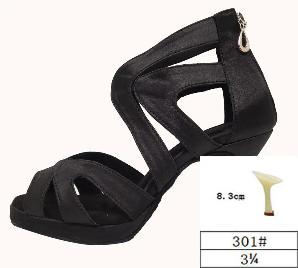 Heel-301 HXYOO/черные туфли на платформе и высоком каблуке 8-10 см; Профессиональная удобная женская обувь для латинских танцев; Танцевальная обувь для бальных танцев, танго, сальсы; ZC42 - Цвет: Heel-301