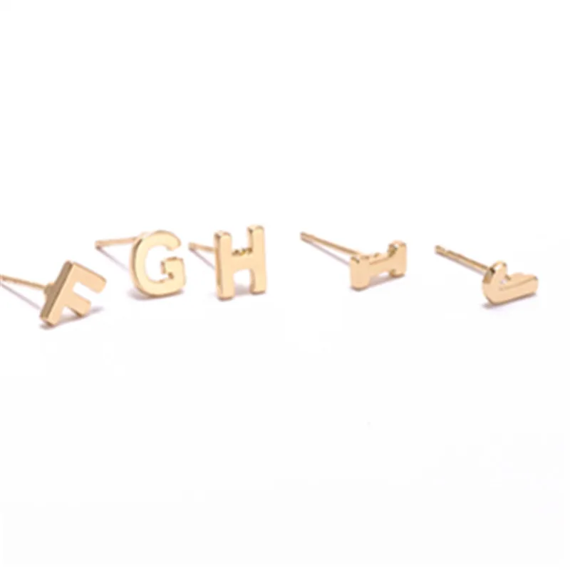 Новинка 2017 модные крошечные серьги с буквенным принтом для женщин изящные