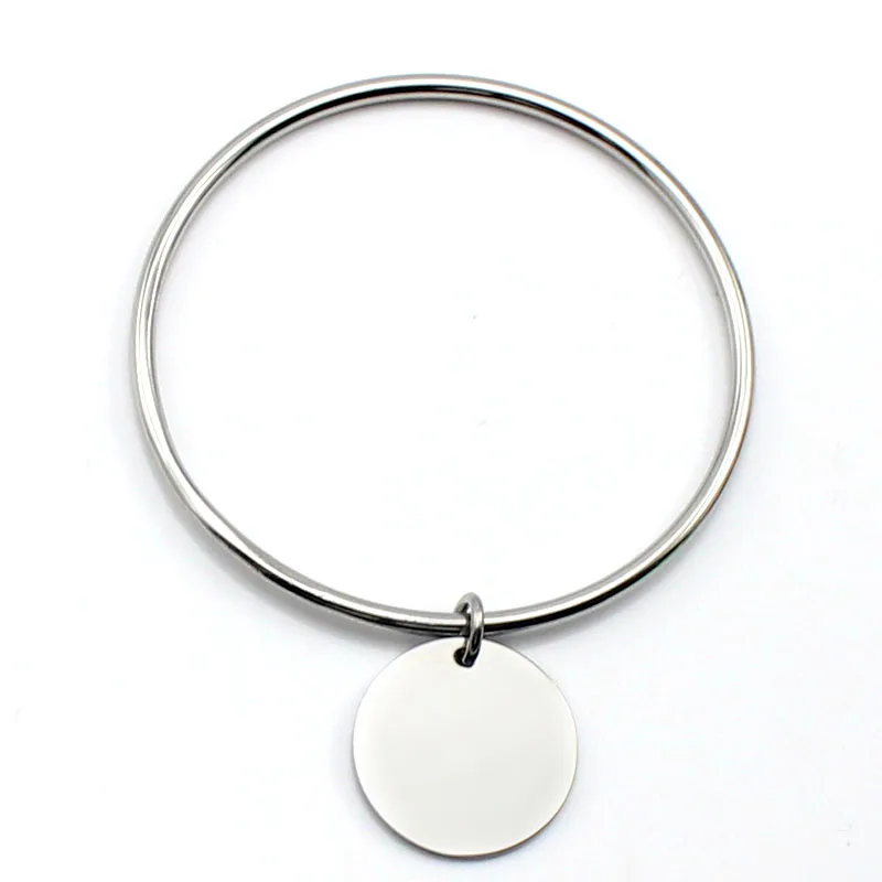 Классический круглый золотой браслет с шармами из нержавеющей стали Женская