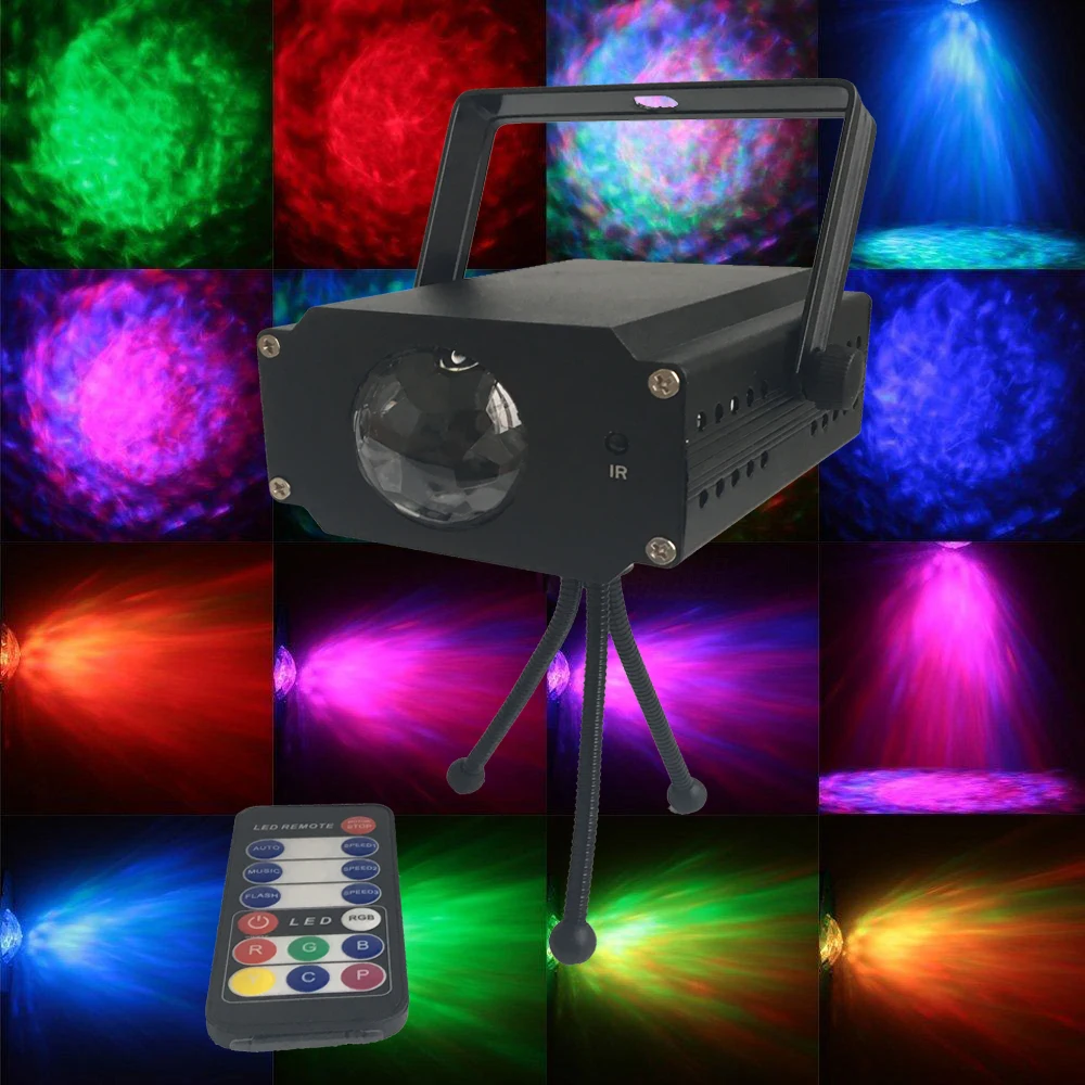 Sailwin ИК пульт дистанционного управления 9 Вт RGB полноцветный светодиодный эффект волн воды пульсация сценический Световой Лазерный проектор свет Рождество праздник
