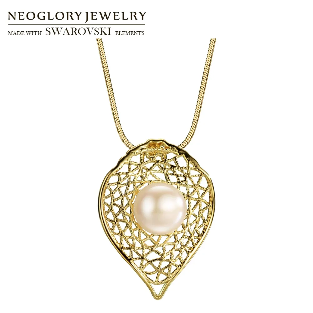 Женское ожерелье с подвеской Neoglory длинное пресноводным жемчугом и