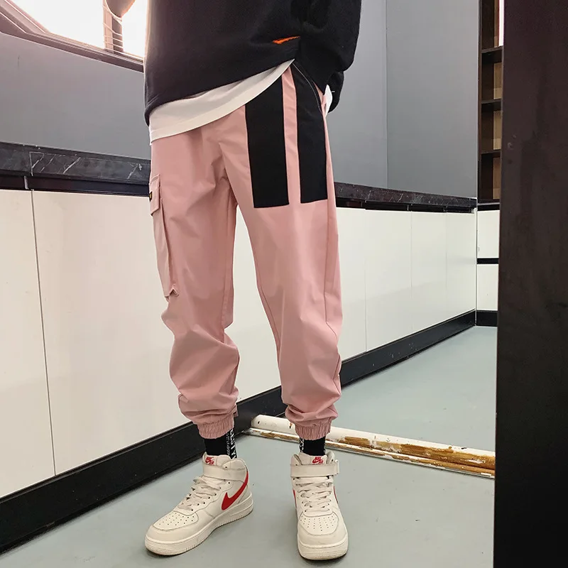 

2019 Men's Streetwear Joggers Pants Hip Hop Patchwork Design Jogger Pant Men Casual Harajuku Cargo Trousers Sweatpants
