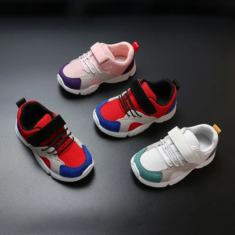 Spring Children's Breathable Mesh Plus Rubber Boy Girls Cool Shoes Color-Matching Sneakers Fashion Casual Little Kids 0-6Y | Детская