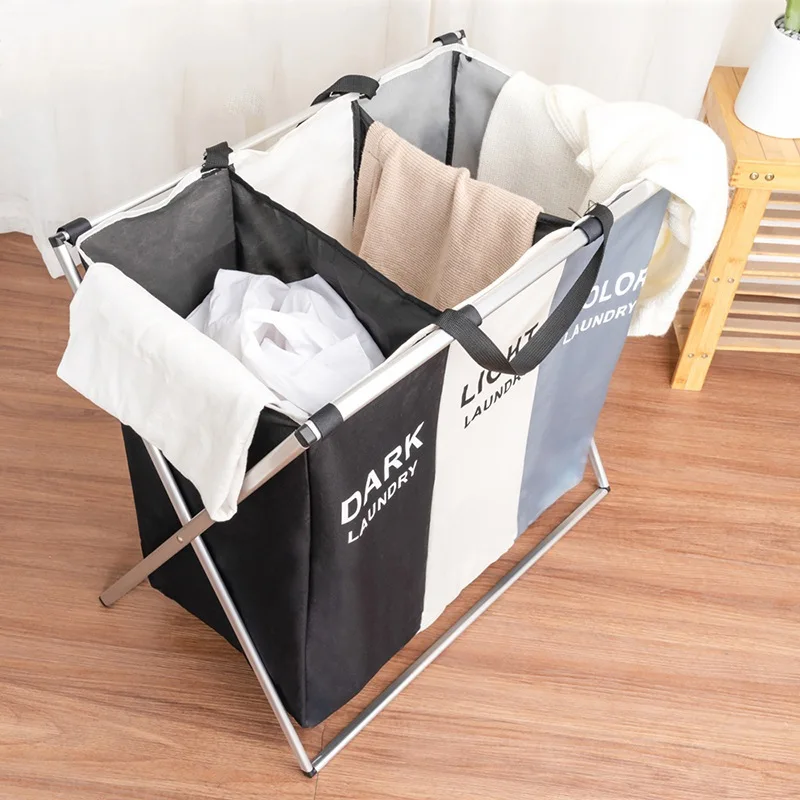 Большая водонепроницаемая складная корзина для хранения хлопковая льняная рама
