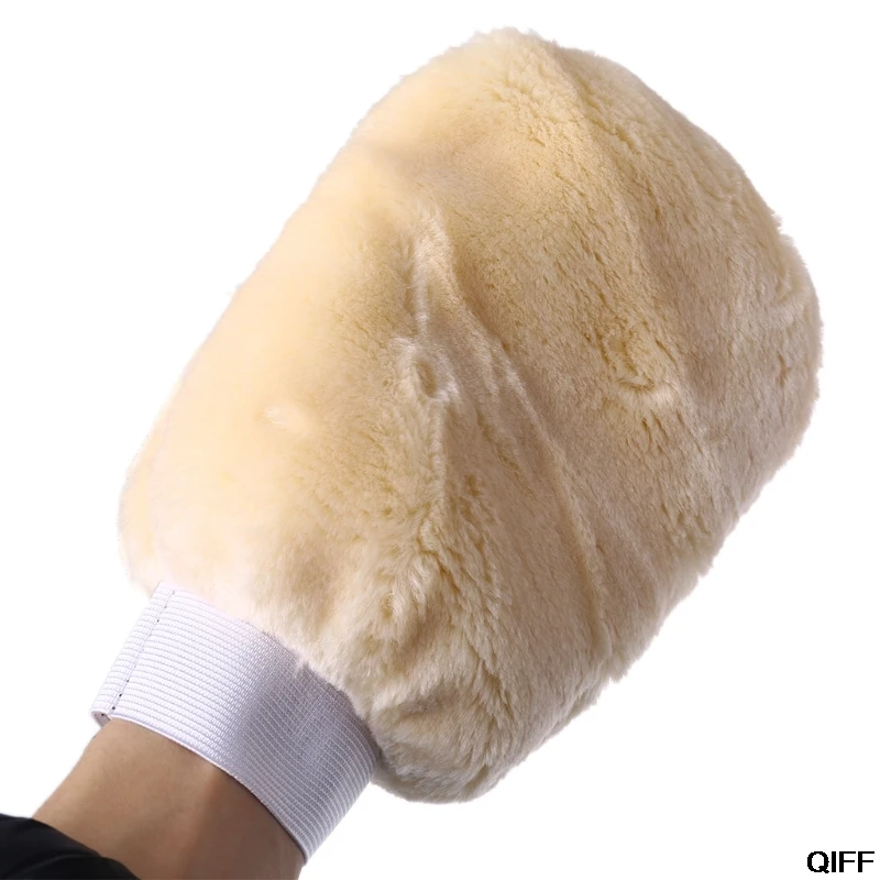 

High Quality Synthetic Lambswool Polish Wash Mitt Soft Sheepskin Car Clean Glove May06