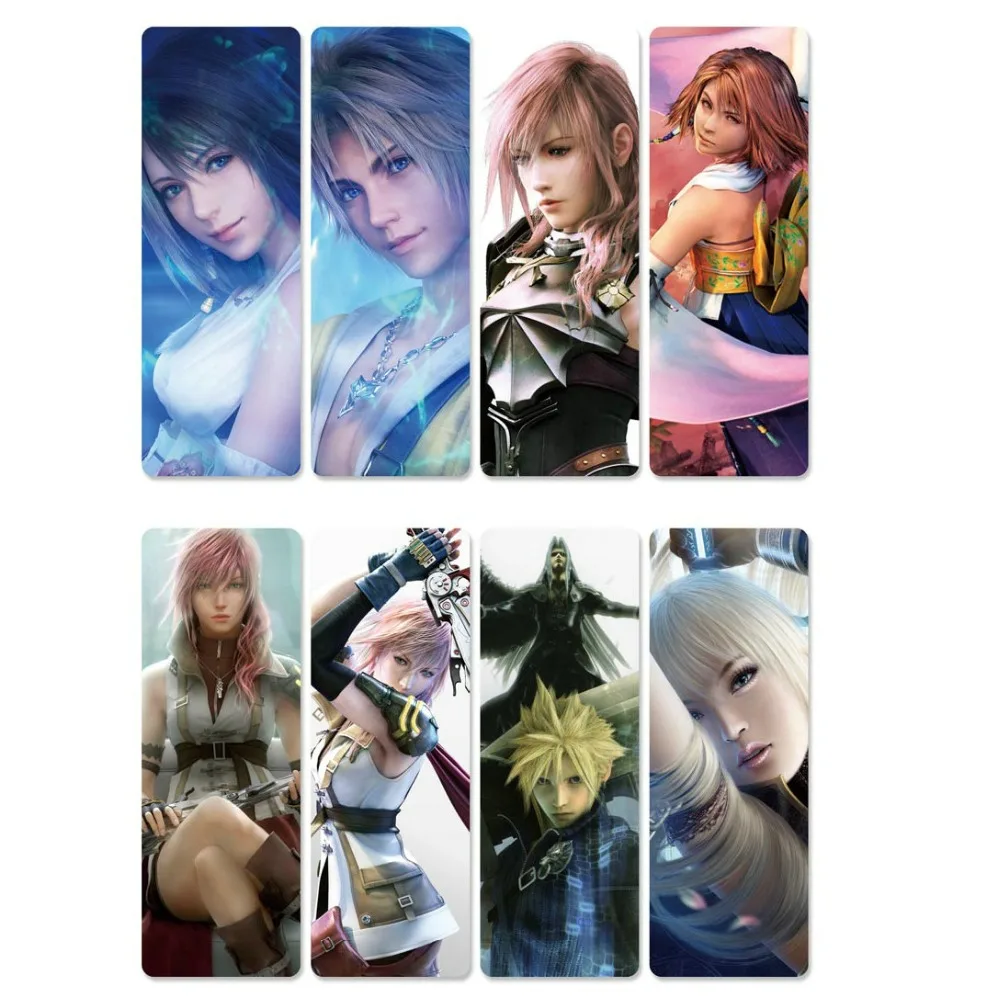 8 шт Final Fantasy аниме книга Знаки Водонепроницаемый прозрачный ПВХ пластиковая