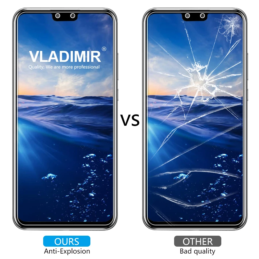 Владимир 2 предмета закаленное Стекло для huawei Y9 2019 защитная пленка 2.5D с уровнем