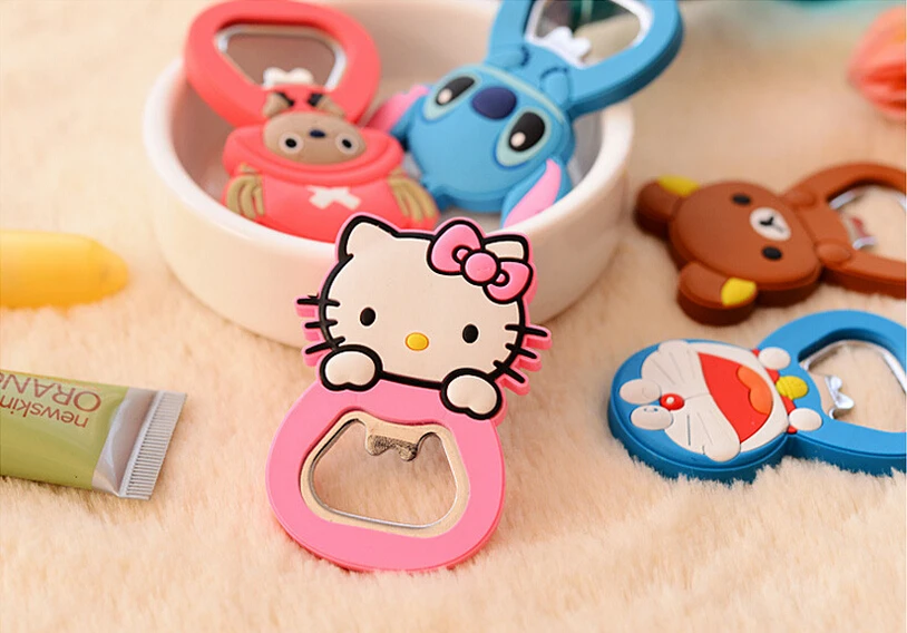 Модный мультяшный милый Doraemon Hello Cat Ститч медведь магниты на холодильник с открывалкой друг бизнес сувенир магнитная наклейка TZ06
