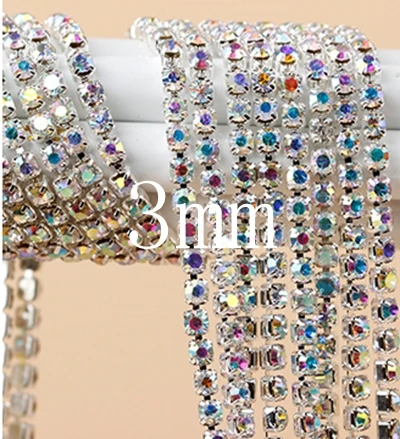 5 ярдов (3 мм) Стразы кристальная чашка цепочка коготь отделка стразы обвязка для