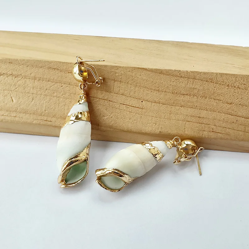 

5Pairs New arrival Nature shell conch Dangle Earrings For Women Gold Elegant Earring ER876
