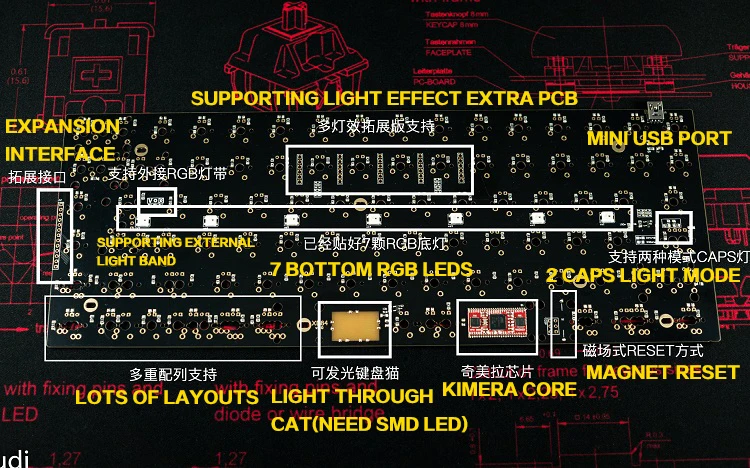 Xd84 75% eepw84 пользовательская механическая клавиатура поддерживает TKG-TOOLS Underglow RGB PCB запрограммирован kle Kimera core много макетов