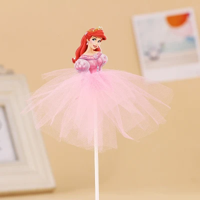 3pcs Disney princess 3 шт./лот Замороженная Принцесса Тема 3 шт. кекс торт Топпер для девочек с днем рождения торт поставки - Цвет: 3pcs Disney princess