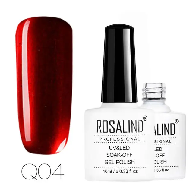 Q04 ROSALIND 10 мл Гель-лак для ногтей Серебряный титановый цветной УФ светодиодный Гель-лак для ногтей полуштамповочный Перманентный Гель-лак замачиваемый - Цвет: Q04