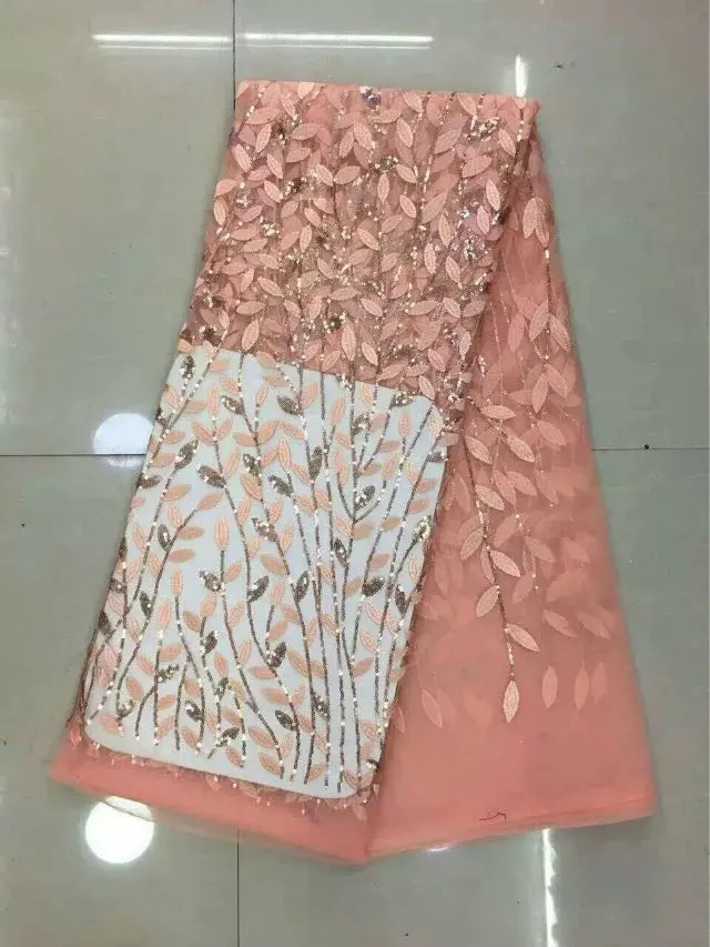 High Quality Imported Wholesale 100%Polyester African Red Tulle Lace French Net Sequins Fabric for Wedding | Дом и сад