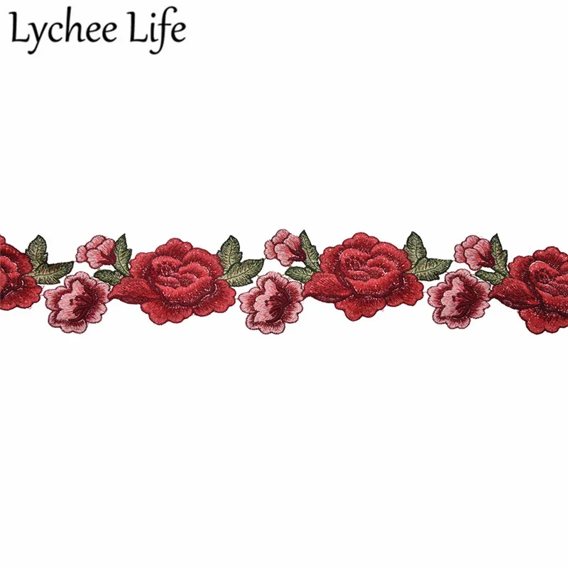 Lychee Life вышитые цветы отделка ленты красочные полиэстер кружево DIY ручной работы швейное платье одежда поставки украшения - Цвет: 6
