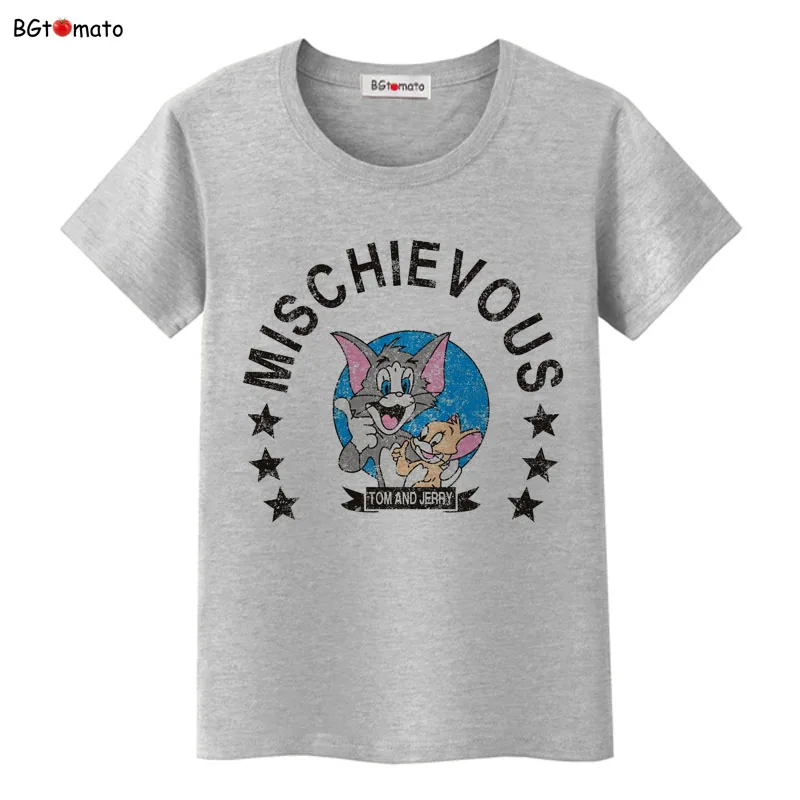 BGtomato, футболка, фильм, звезда, Джерри, мышь, kawaii, футболка, летняя, милая, милая, футболка, женская, дешевая, распродажа, брендовая, новая, мультяшная футболка - Цвет: 6