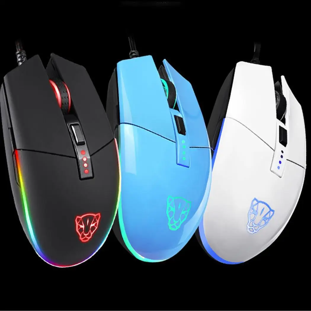 MOTOSPEED V50 Киберспорт игровая проводная мышь 4-х скоростной Точек на дюйм 1x переключения RGB мыши с подсветкой 60IPS 20g для настольного компьютера 6400 кадров/сек