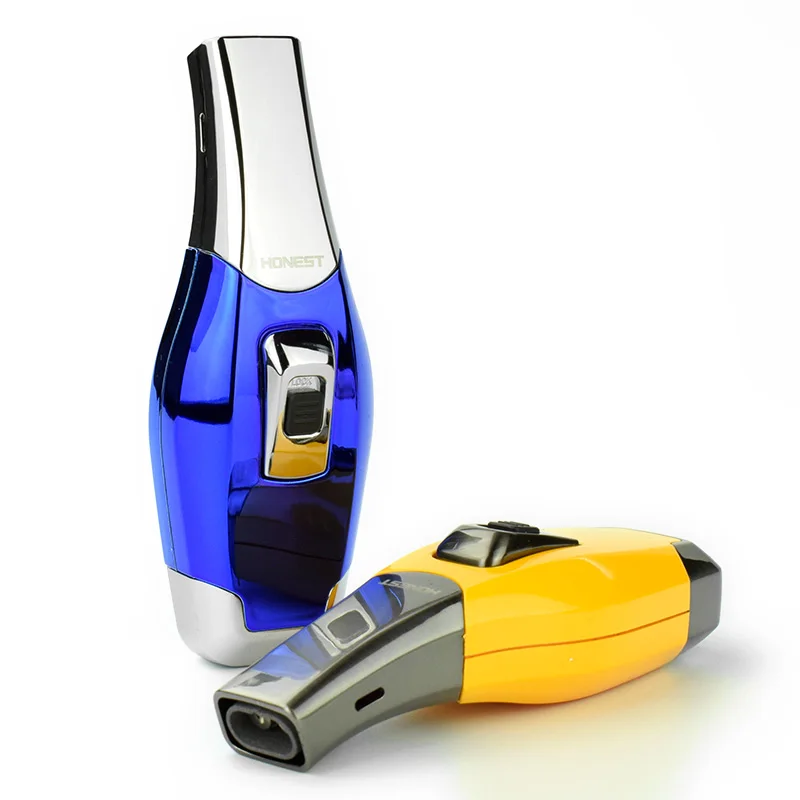 Бутан 2 Факел струи пламени сигареты зажигалки для сигар Новая мода портативный