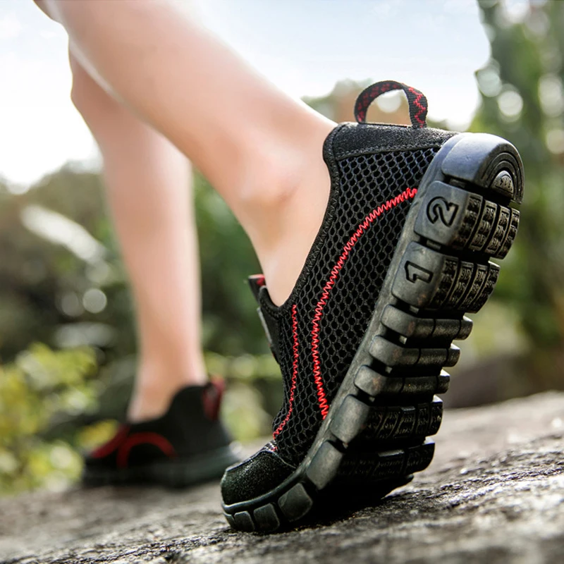 Летняя обувь мужские дышащие кроссовки полые прогулочные туфли треккинговые