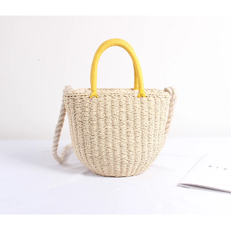 Женская плетеная Сумка с рисунком в виде попугая пляжная сумка через плечо