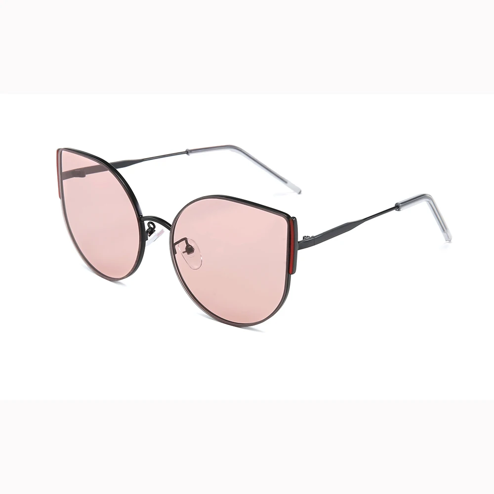 pink Модные Ретро кошачьи солнцезащитные очки, женские солнцезащитные очки с линзами, сплав, солнцезащитные очки, женские очки, оправа, очки для вождения, автомобильные аксессуары - Название цвета: pink