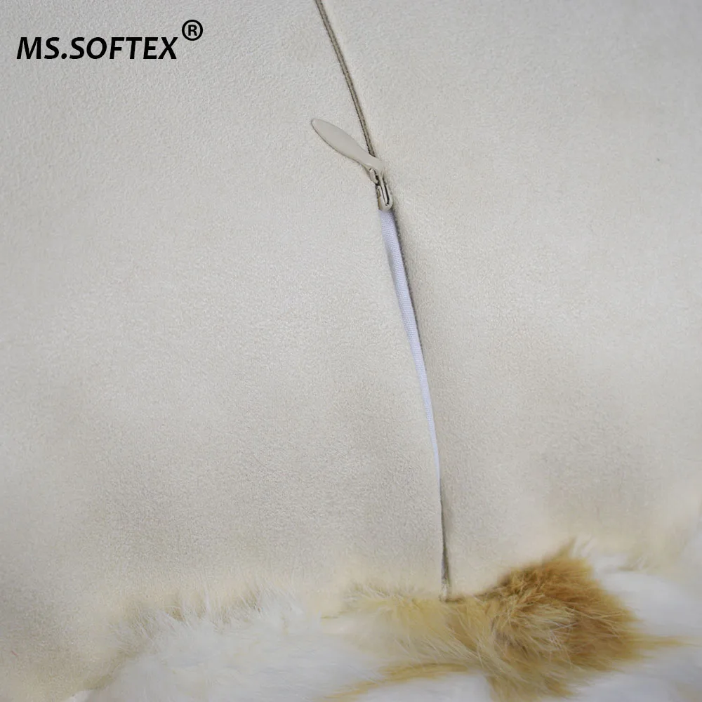 MS.Softex мягкий плюшевый чехол для подушки из натурального меха Подушка Чехол в