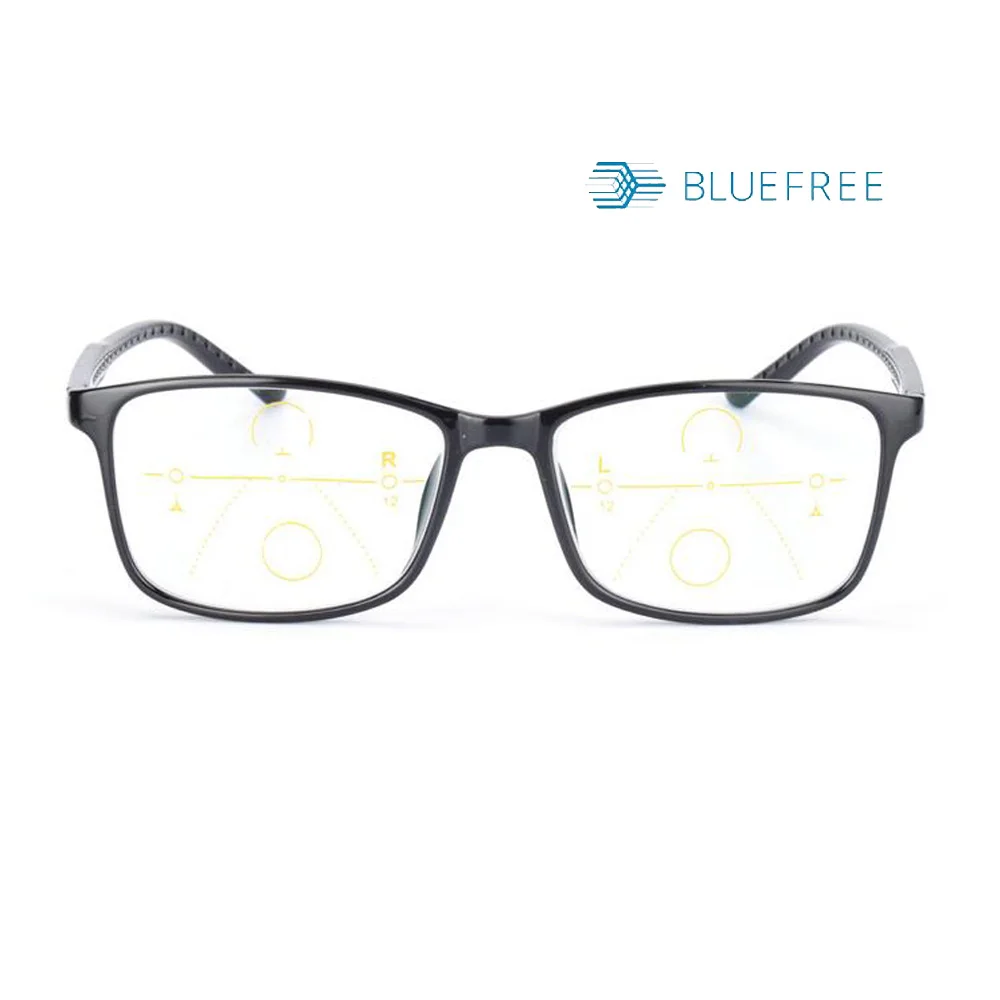 Anti Blue Ray Lens Прогрессивный переход очки для чтения Анти Blue Ray компьютерный считыватель без линии постепенная фотохромные UV400 TR90 гибкие солнцезащитные очки - Цвет оправы: Anti Blue Ray Lens