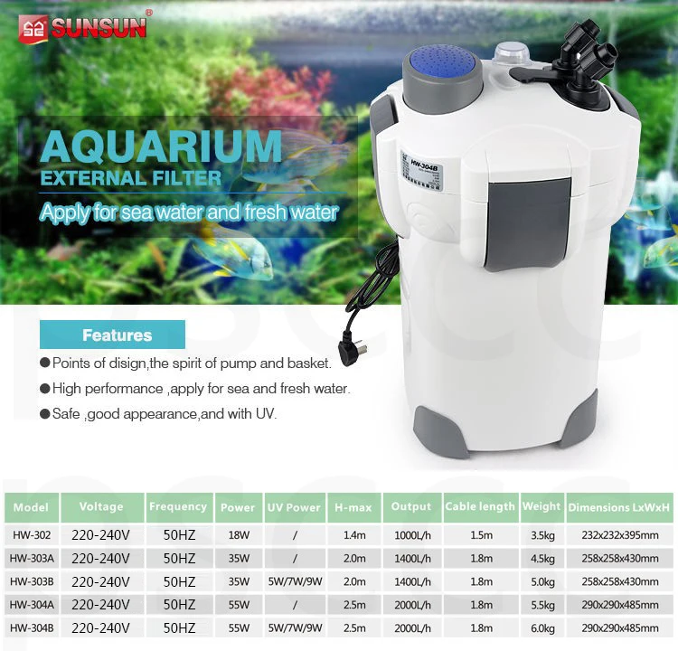 SUNSUN HW 302 303A 303B 304A 304B новейший тип биохимического фильтра для аквариума HW302 HW303A HW303B HW304A HW304B фильтр