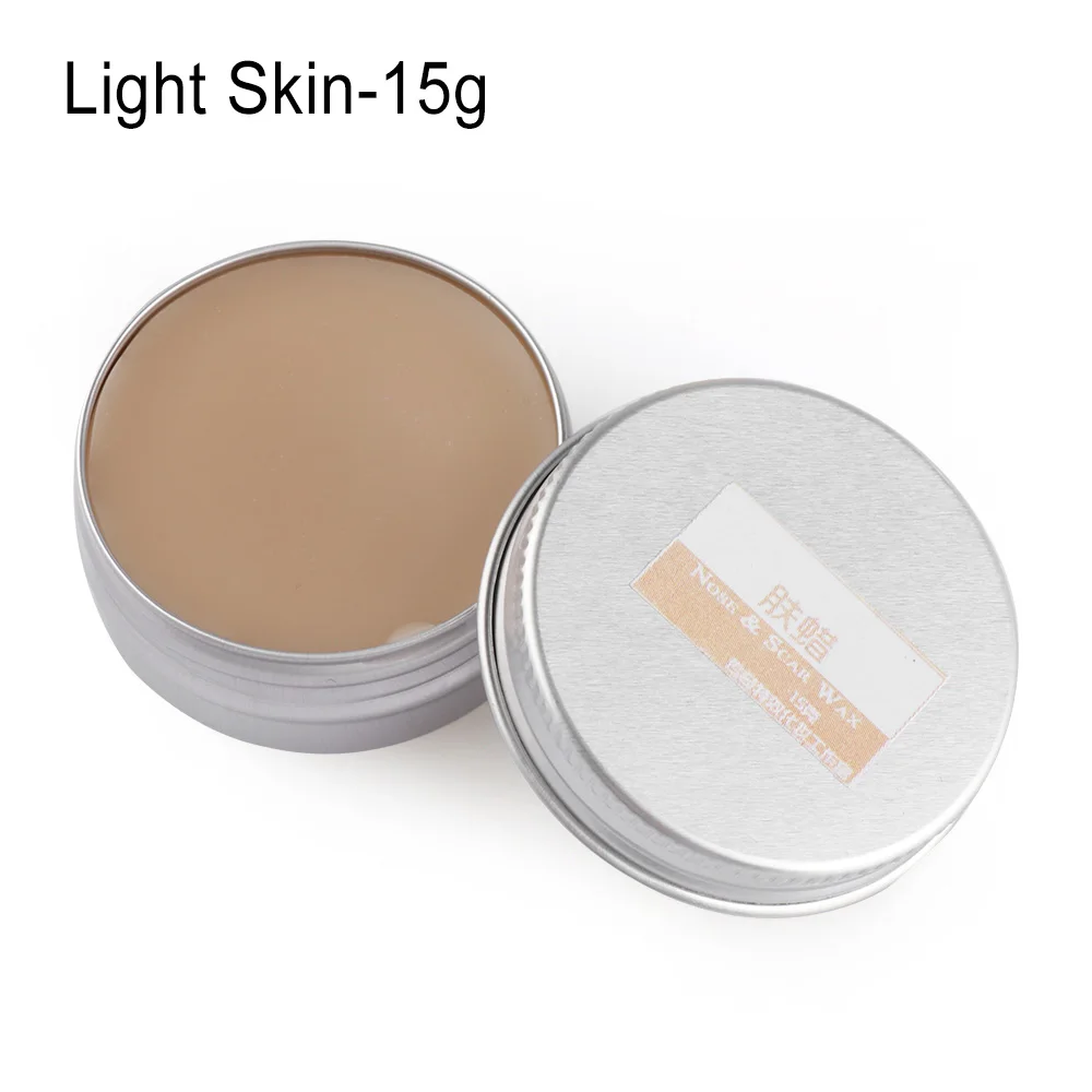 Light Skin-15g Хэллоуин Макияж кожи Воск лица тела живопись бровей блокатор поддельные шрам ранение носа моделирование фестиваль вечерние Косплей косметика - Цвет: Light Skin-15g