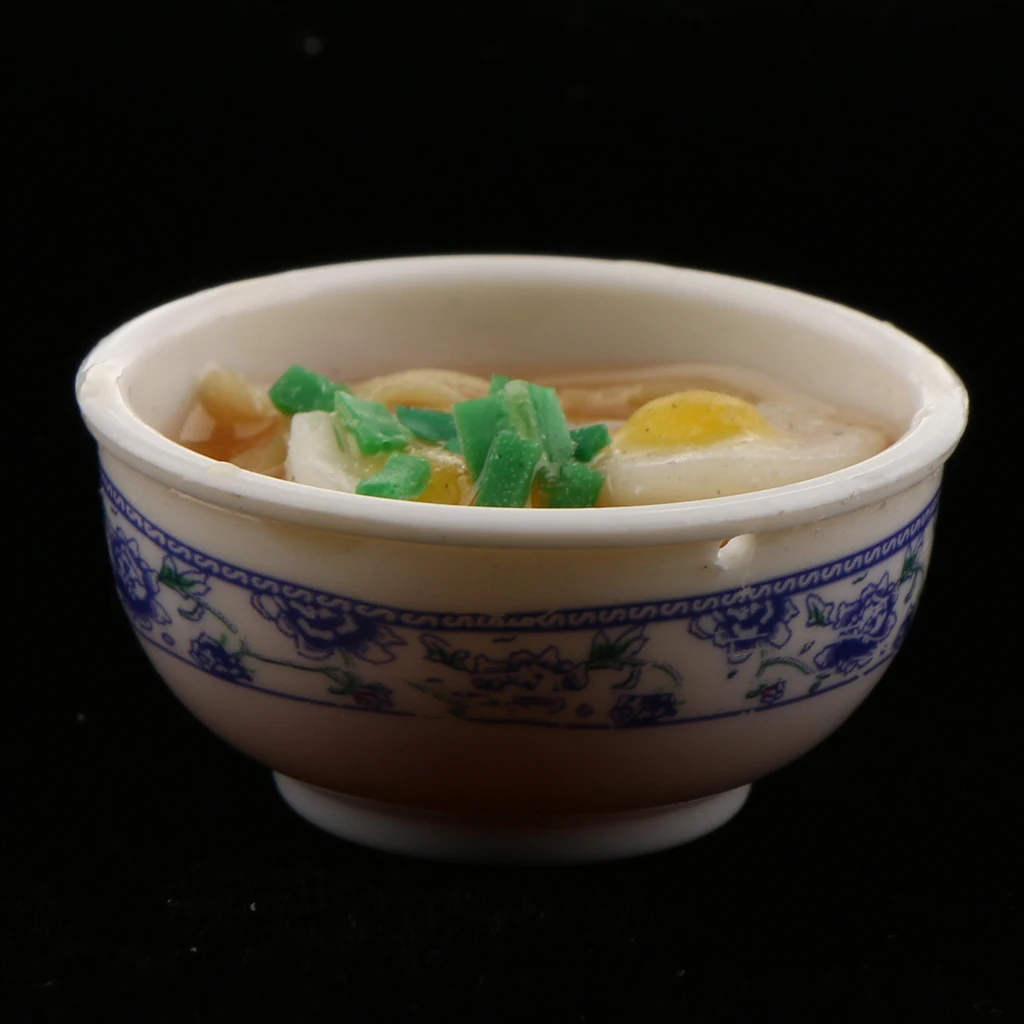 Egg Noodle 1/12 миниатюрный кукольный домик, китайские кухонные аксессуары для еды, отлично подходит для ваших кукол, украшение для дома, обеденного стола, кухонные игрушки - Цвет: Egg Noodle