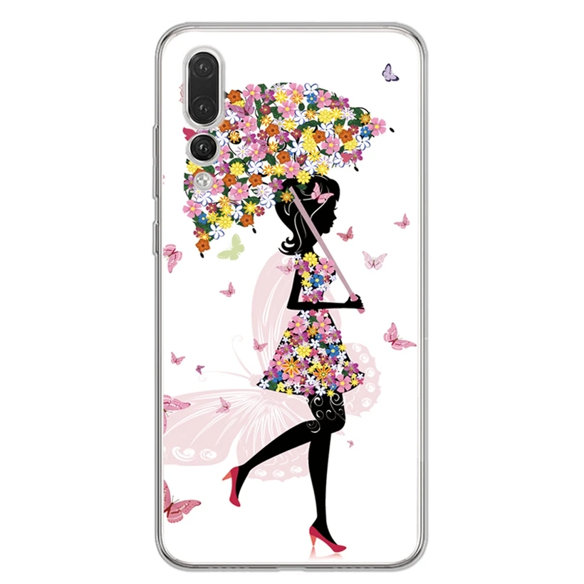 Чехол для Huawei Honor 7A 8A 8X 8C 9 10 Mate 20 P9 P10 lite/P8 Lite Y5 II Nova 3 Мягкая Краска TPU цветок флора