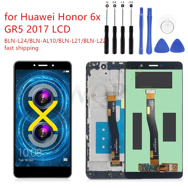 Для Huawei Honor 6X LCD BLN AL10 L21 замена дигитайзер сборка с рамкой для GR5 2017 смартфон|Экраны