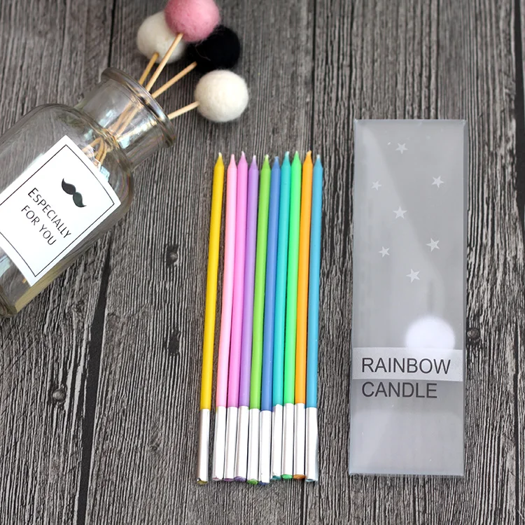 Высокое качество Радуга день рождения свеча цвет градиент тонкий для украшения