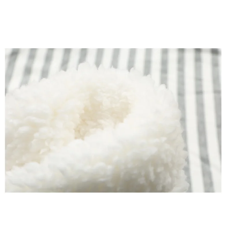 

Thickened Warm Lamb Velvet Sleeping Bag For 0-6Months Baby Striped Anti-kick Newborn Infant Sleepsack Blanket Soft Swaddle Quilt