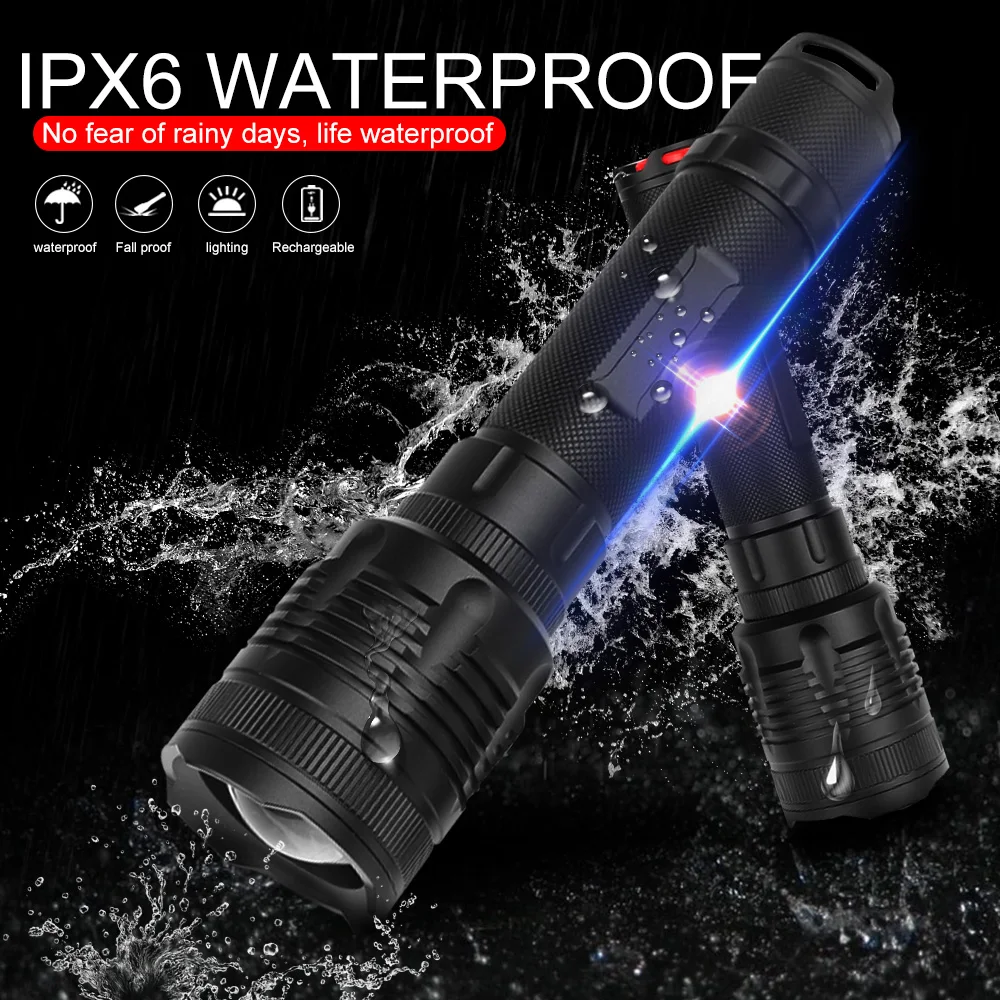 XHP70.2 светодиодный вспышка светильник XHP70 конвой объектив 40W чип лампы 2*26650 Мощный тактический светодиодный вспышка светильник фонарь зум светодиодный фонарь