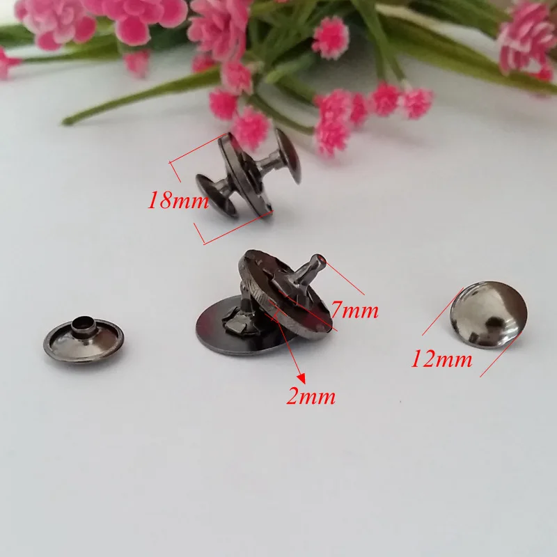 10set Gun black 10 комплектов 18 мм двойные заклепки магнитные кнопки металлические магнитные кнопки для сумок, кошельков, металлические кнопки застежки для кошельков сумки одежда - Цвет: 10set Gun black