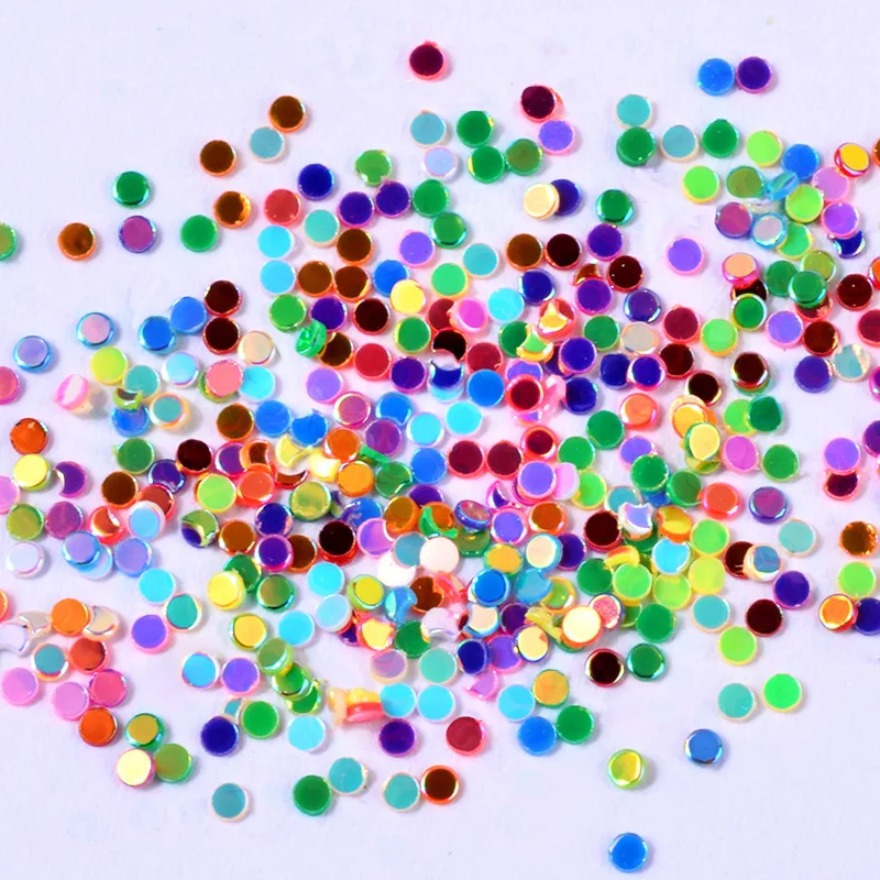

1 Box 2mm Mixed Color DIY 3D Nail Art Decorations Colorful Round Laser Nail Sequins Wheel Manicure Strass Nail Art Accessories