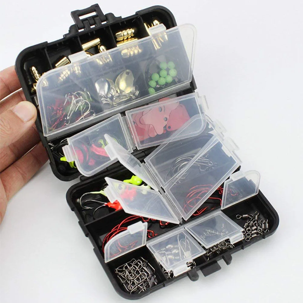 128 шт./кор. рыболовные снасти комплект приманки Крючки блестки пресной воды