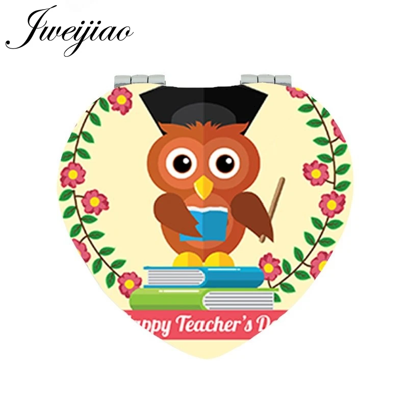 JWEIJIAO подарок на День учителя зеркала для макияжа i read туда am heart apple Heart