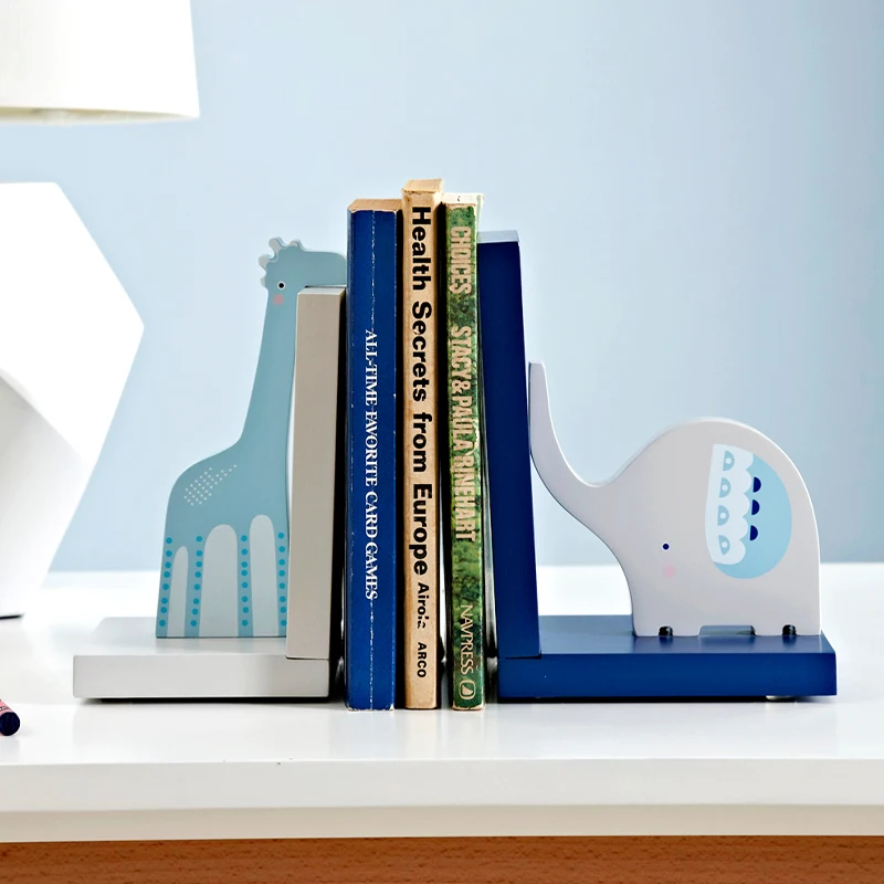 Украшение дома Брендовая детская Bookends Книга заканчивается держатель полки древесины книги стоят подарок для детей