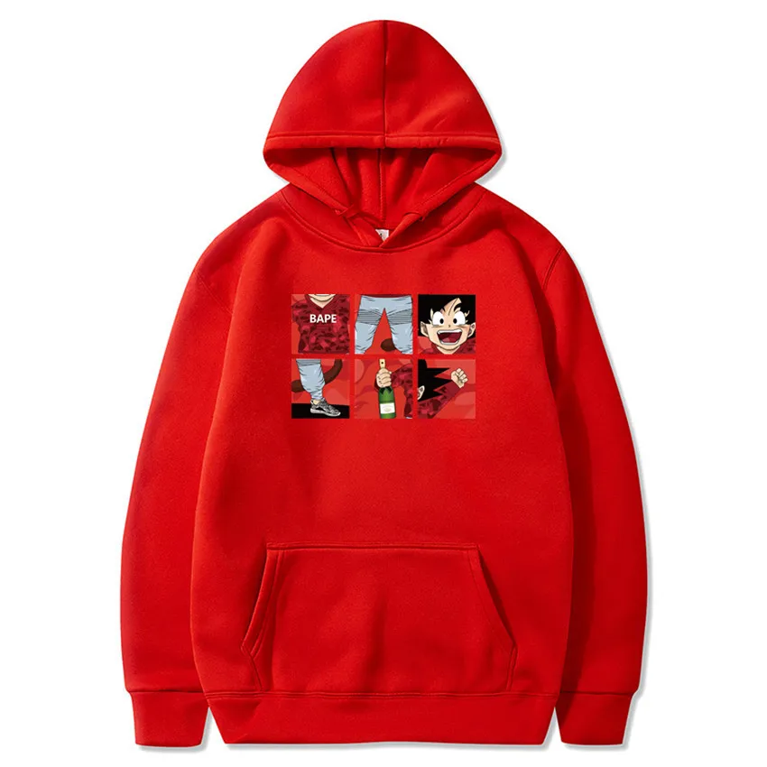 Dragon Ball Z Pocket Hoodie, мужские толстовки с капюшоном в японском стиле, мужская толстовка с капюшоном в стиле Драконий жемчуг,, Зимний пуловер, верхняя одежда с длинным рукавом