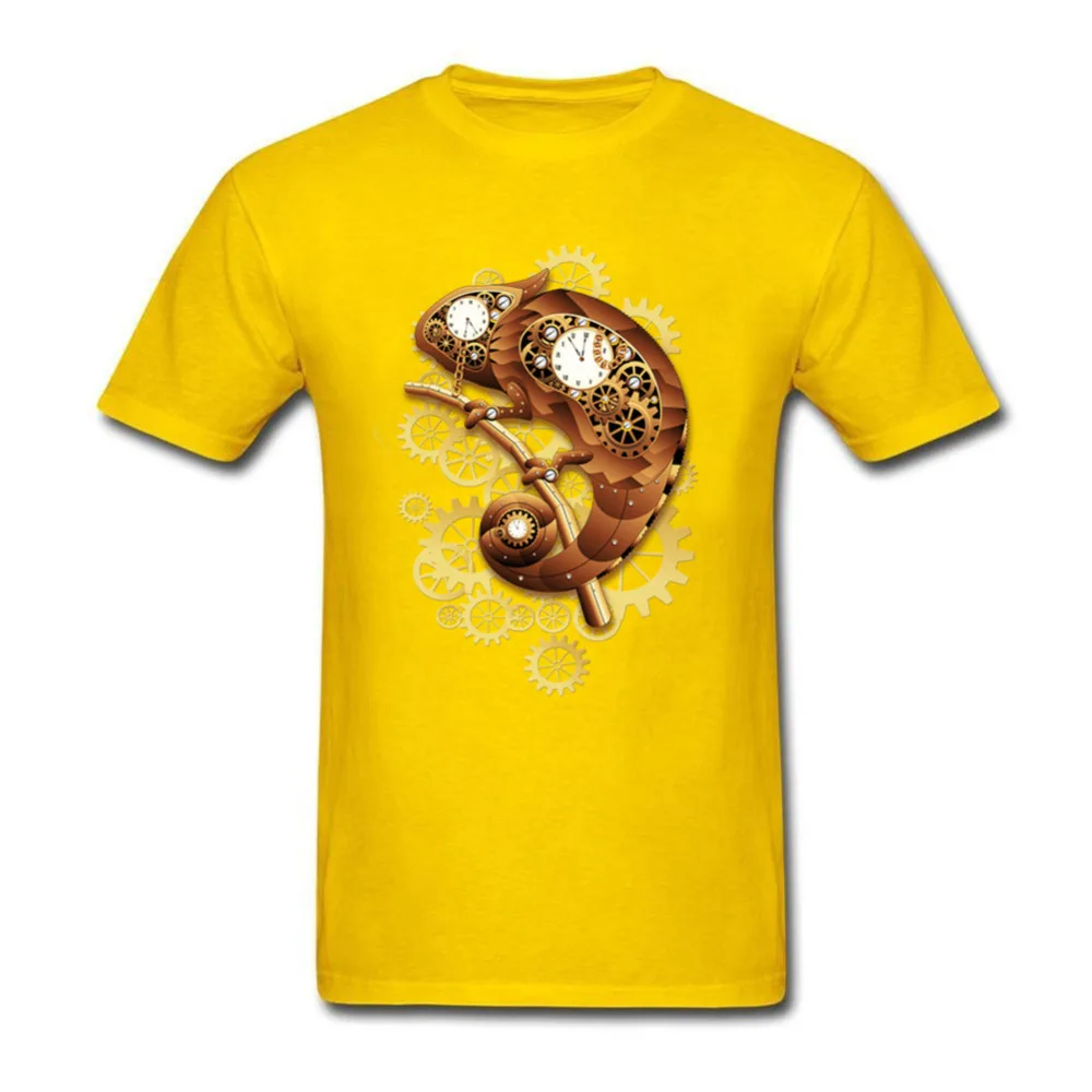 Крутая футболка в стиле стимпанка 2018 Мужская Винтажная Футболка хамелеон с