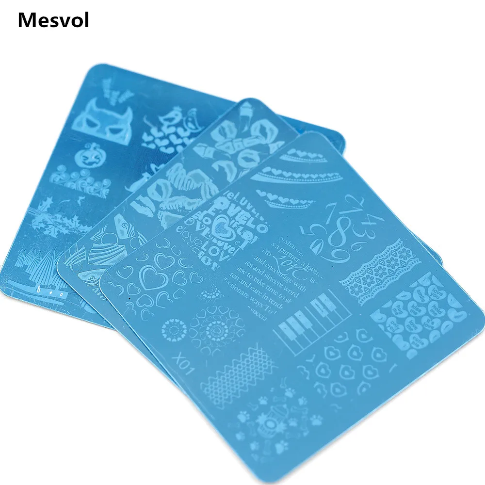 Пластины для штамповки ногтей квадратный французский дизайн 24 шт./лот стиля X