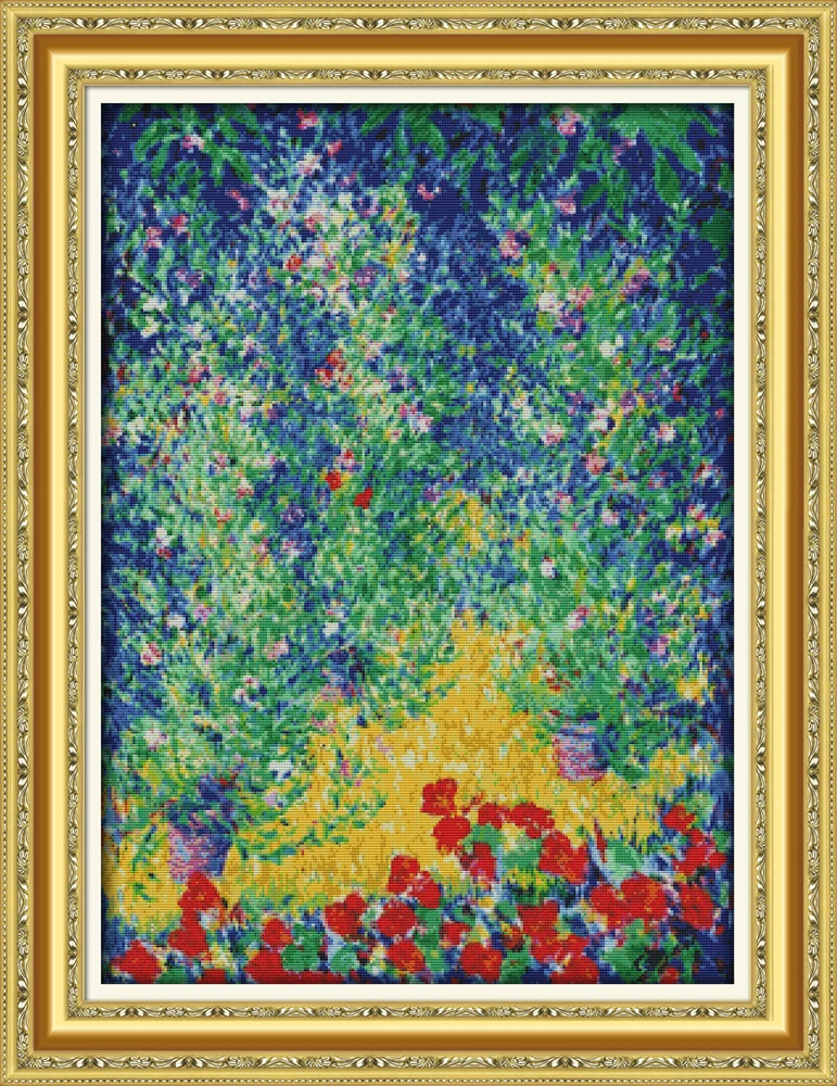 

Butler earl garden cross stitch kit flowers aida 14ct 11ct count print canvas stitches embroidery DIY handmade needlework
